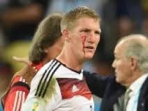 Bastian Schweinsteiger against Argentina in the final. He continued to play in spite of his wound. 
