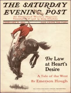 Cover of the Saturday Evening Post, depicting Wyeth's Bronco Buster, 1903.